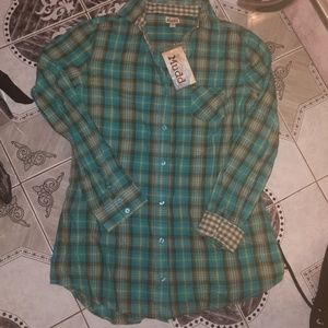 Cute Mudd Plaid Top NWT M